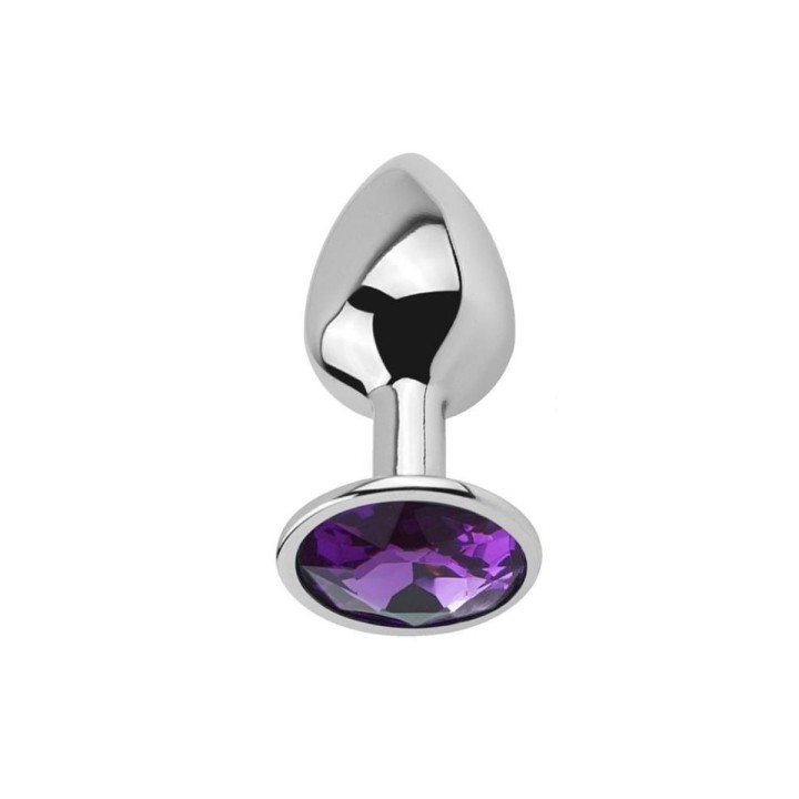 Vista del plug anal talla S con joya Purple (amatista) de Afterdark