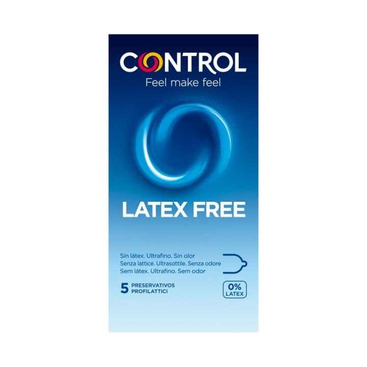 Portada del packaging de Control Free Látex de 5 unidades