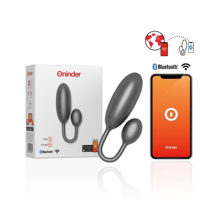 ONINDER - DENVER HUEVO VIBRADOR NEGRO 7 X 2.7 CM - APP GRATUITA