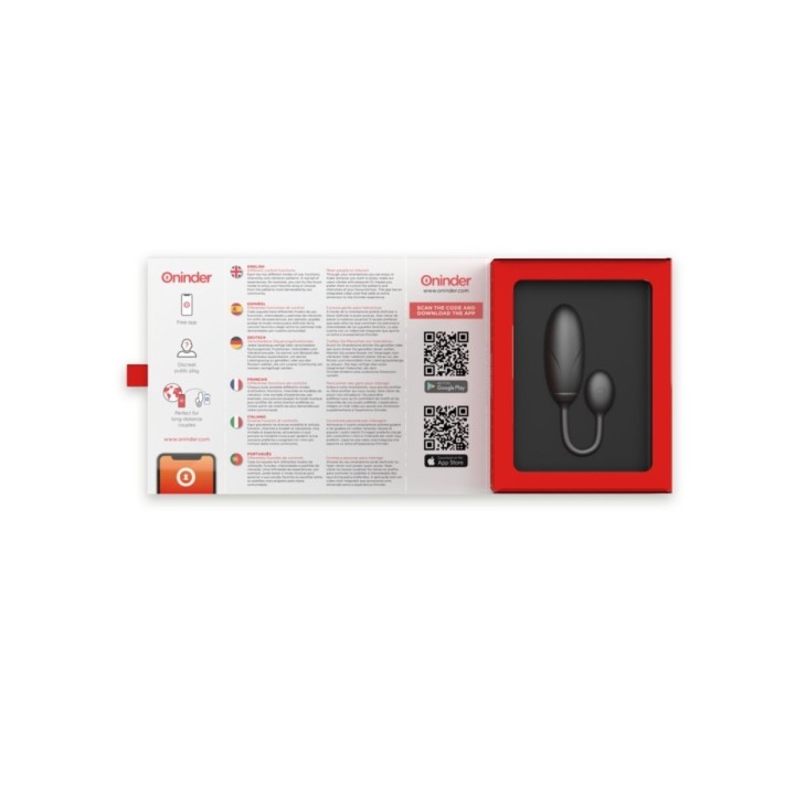 ONINDER - DENVER HUEVO VIBRADOR NEGRO 7 X 2.7 CM - APP GRATUITA