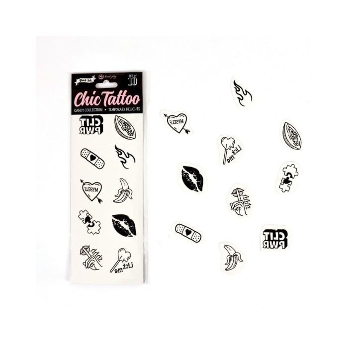 SET de 10 TATTOOS TEMPORALES - CANDY COLLECTION