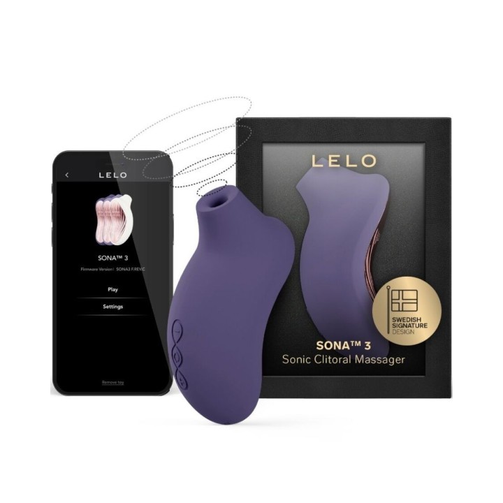 Packaging oficial del Sona 3 de Lelo y su conectividad a la App