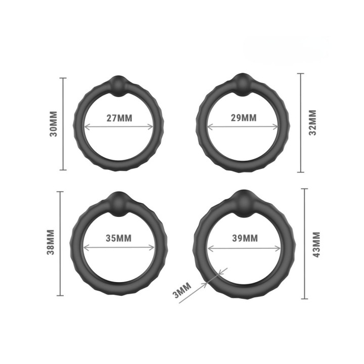 Medidas de los anillos de Intense, Michiel.