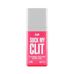 Envase del Suck My Clit gel de efecto succión de clítoris con sabor a fresas silvestres de 15 ml de Intt.