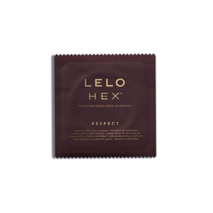 Envase individual de los preservativos Hex de Lelo
