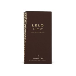 Packaging de los preservativos Hex de Lelo de 12 unidades.