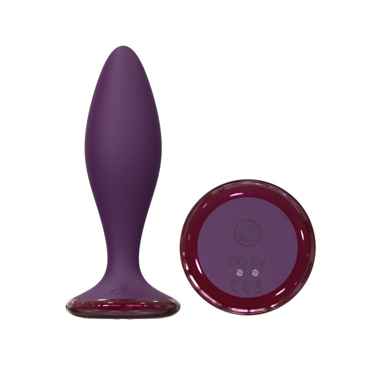 Vista del Plug anal Glam Strong y su parte trasera por donde es recargable magnético y USB.