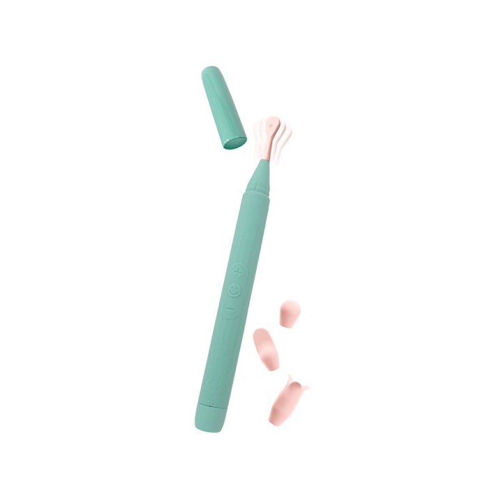 Varita Sage, verde con una textura super suave y una precisión juguetona y potente con 3 cabezales para más juego de Blush