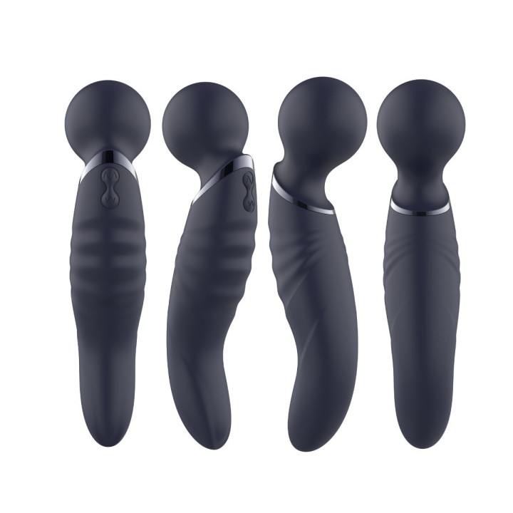 Diferentes vistas del Glam Dual Wand Vibe de Dream Toys