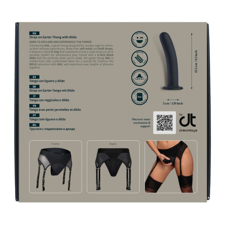 Packaging trasero con sus características del tanga Vail de Dream Toys