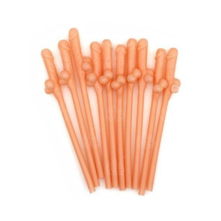 Pack de 10 unidades de pajitas con penes.