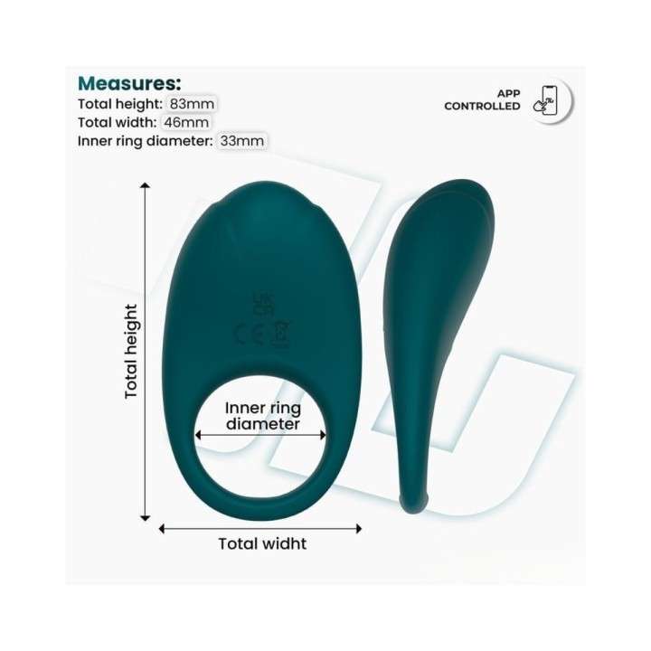 Intoyou App Series —  Ringo Anillo Vibrador con APP Unibody — Verde