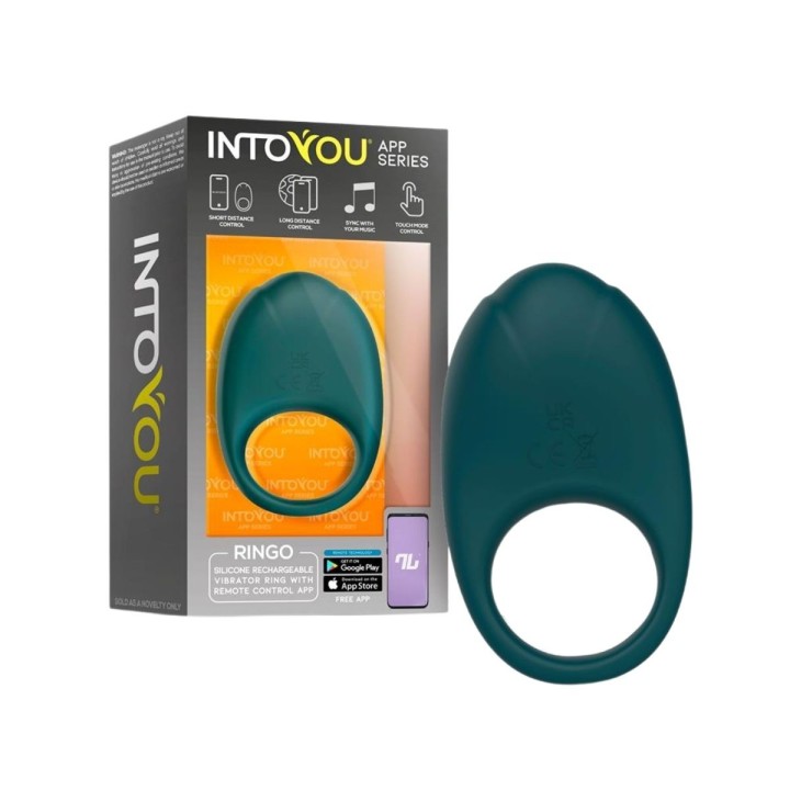 Intoyou App Series —  Ringo Anillo Vibrador con APP Unibody — Verde