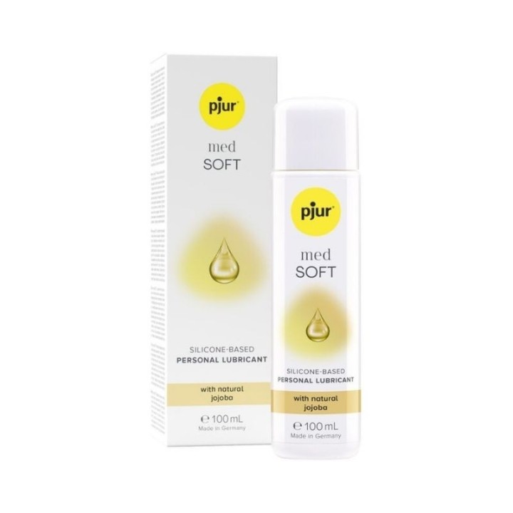 Packaging y envase del Pjur Med Soft glide de base silicona de 100 ml