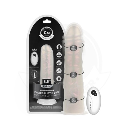 Cock Miller de 21,5 cm con vibración y luz led integrada.