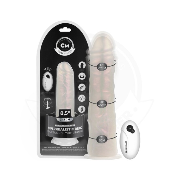 Cock Miller de 21,5 cm con vibración y luz led integrada.