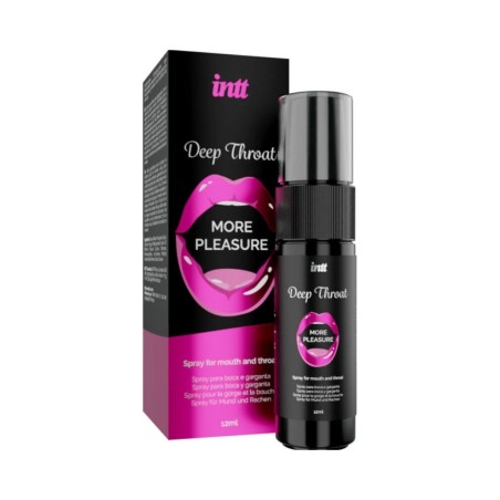 Packaging y envase del Spray con sabor menta de Intt para sexo oral.