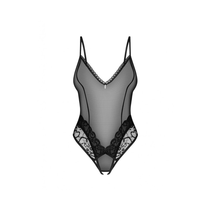 La parte delantera del Blomentis Crotchless de Obsessive donde se percibe la avertura de entrepierna.