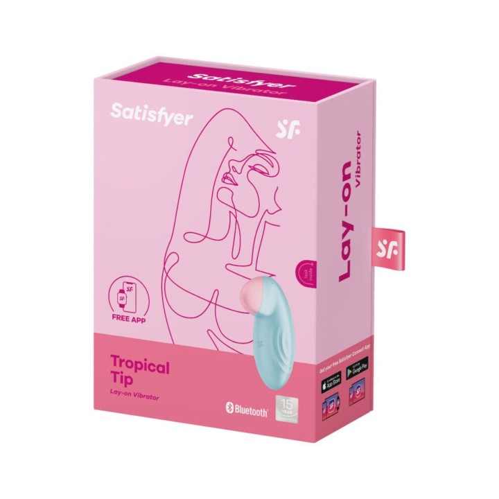 SATISFYER TROPICAL TIP VIBRADOR LAY-ON - AZUL