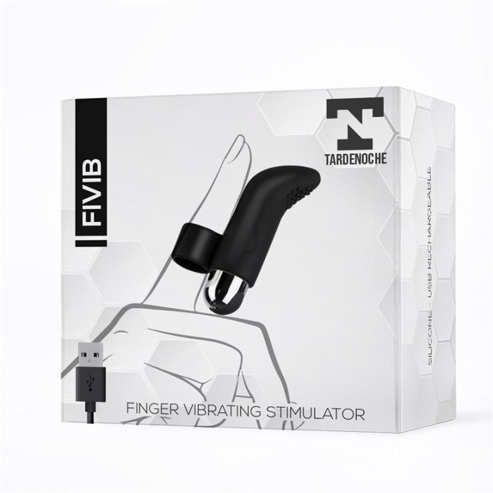 TARDENOCHE FIVIB ESTIMULADOR DE DEDO USB SILICONA NEGRO