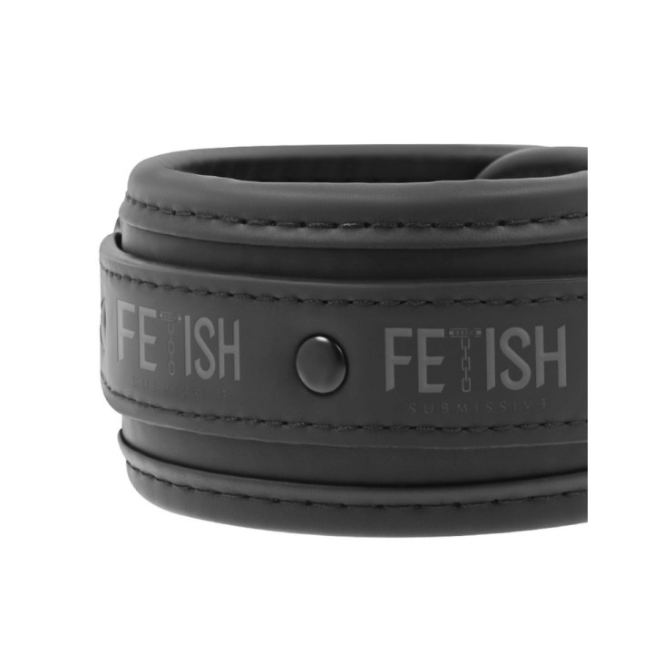 FETISH SUBMISSIVE COLLAR Y ESPOSAS CUERO VEGANO CON FORRO DE NOPRENO