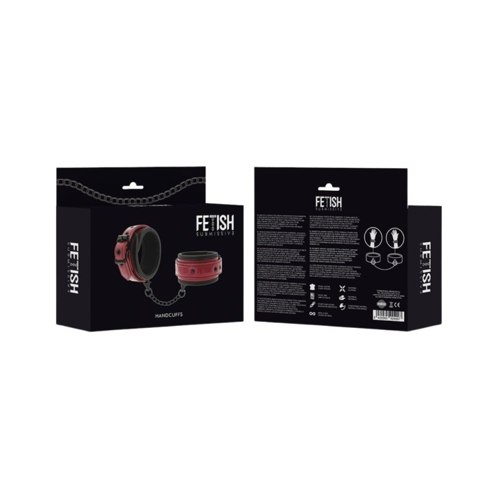 FETISH SUBMISSIVE DARK ROOM ESPOSAS CUERO VEGANO CON FORRO DE NEOPRENO FETISH SUBMISSIVE DARK ROOM HANDCUFFS VEGAN LEATHER WITH