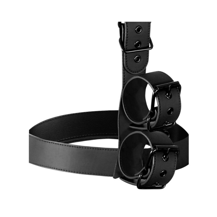 FETISH SUBMISSIVE BONDAGE - CONJUNTO DE SUJECIÓN PARA EL CUERPO DE CUELLO Y MUÑEQUERAS