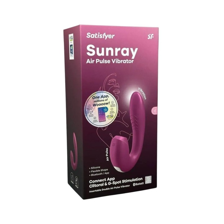 SATISFYER SUNRAY VIBRADOR INSERTABLE CON AIR PULSE, BERRY_LILA_