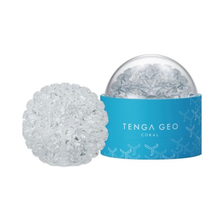 Presentación del Geo Coral transparente en su packaging oficial de Tenga