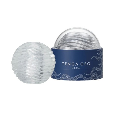 Presentación del Geo Aqua transparente en su packaging oficial de Tenga