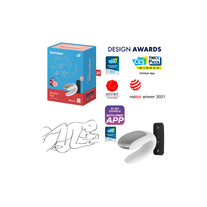 Satisfyer Double fun violeta - negro - blanco