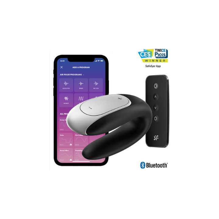 Satisfyer Double fun violeta - negro - blanco
