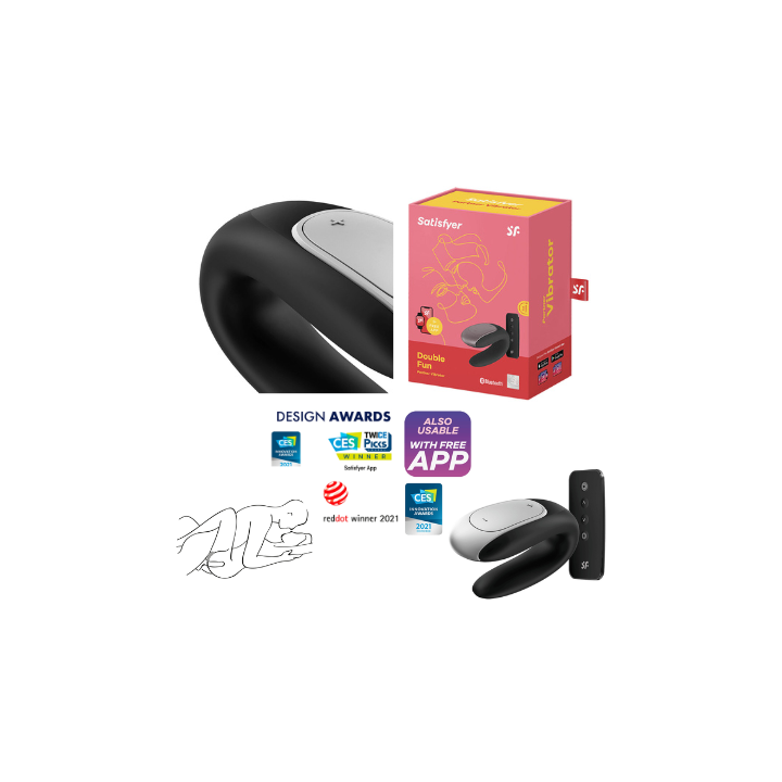 Satisfyer Double fun violeta - negro - blanco