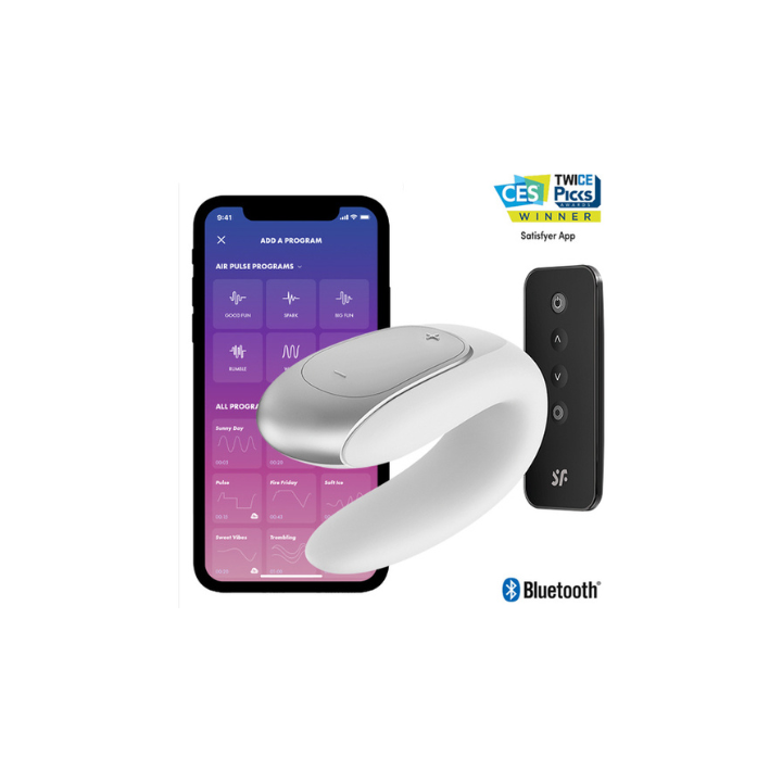 Satisfyer Double fun violeta - negro - blanco