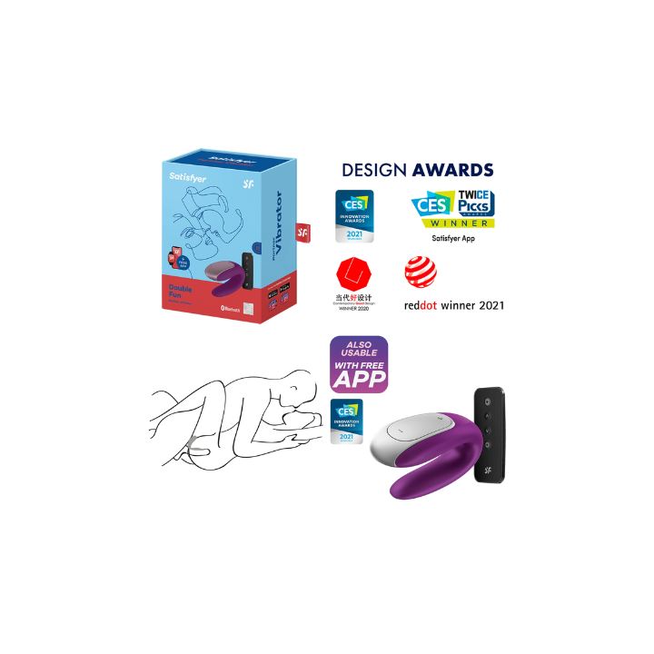 Satisfyer Double fun violeta - negro - blanco