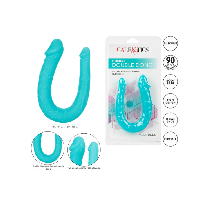 PENE DOBLE DE SILICONA - TURQUESA