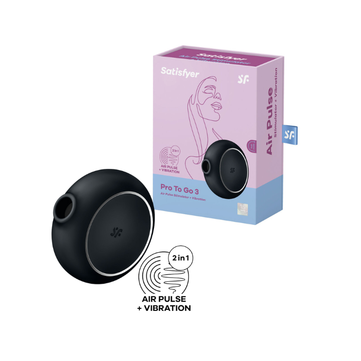 SATISFYER PRO TO GO 3 ESTIMULADOR Y VIBRADOR DOBLE - NEGRO