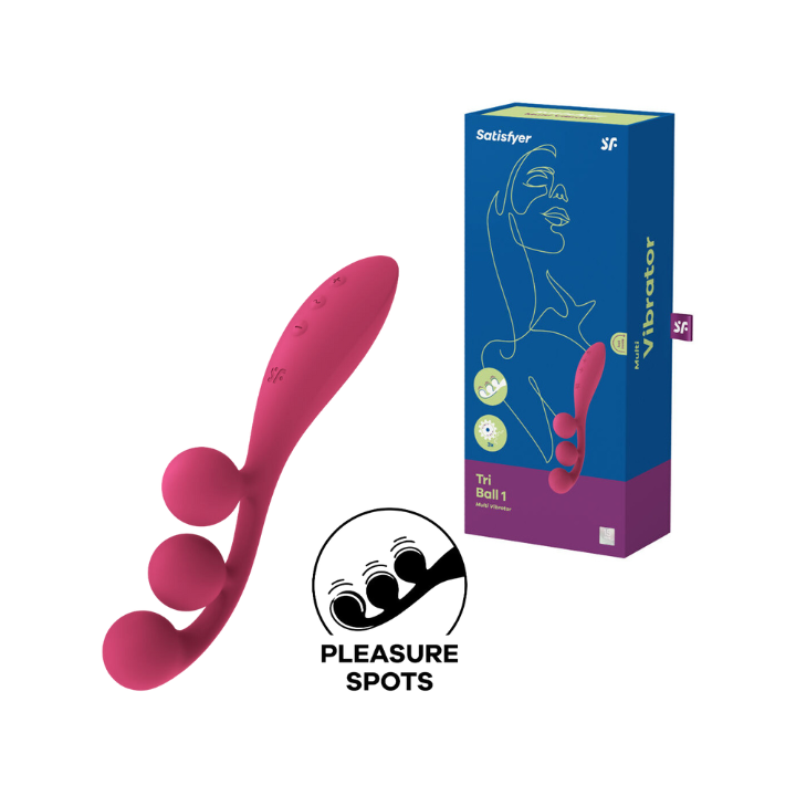 SATISFYER TRI BALL 1 MULTI VIBRADOR - ROJO