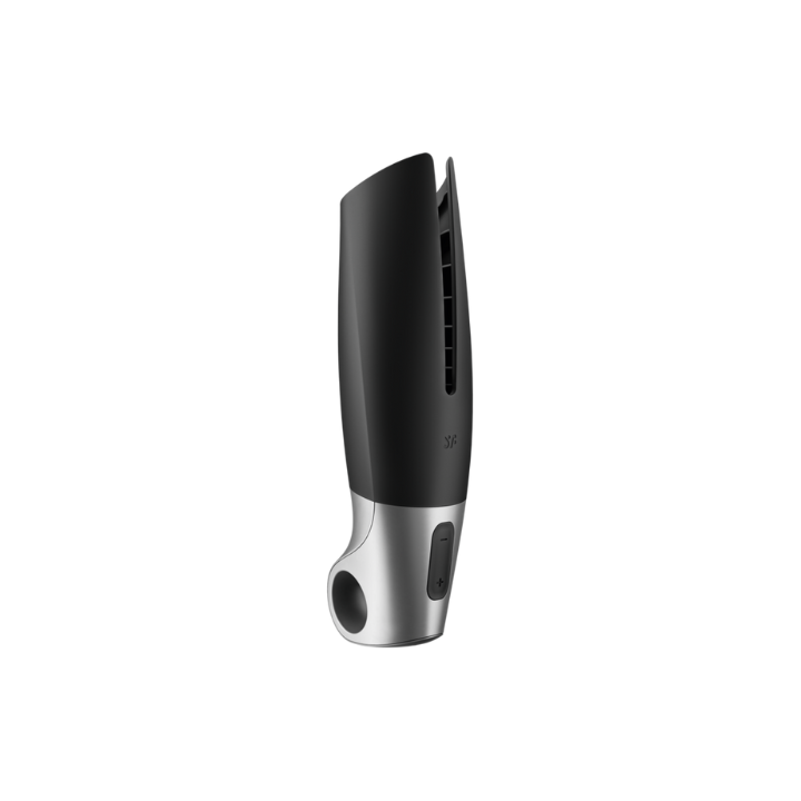 SATISFYER POWER MASTURBATOR - NEGRO Y PLATA