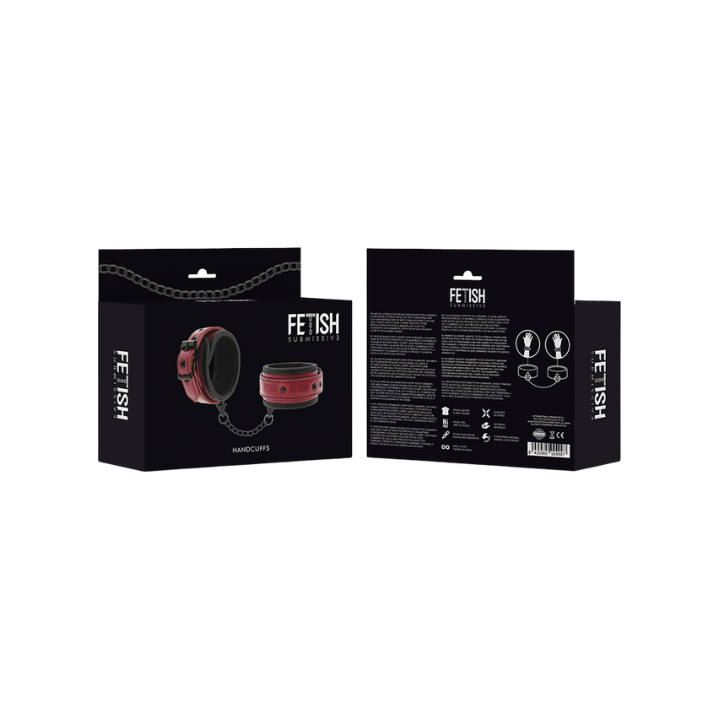 FETISH SUBMISSIVE DARK ROOM ESPOSAS CUERO VEGANO CON FORRO DE NEOPRENO FETISH SUBMISSIVE DARK ROOM HANDCUFFS VEGAN LEATHER WITH
