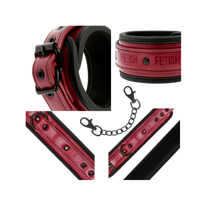 FETISH SUBMISSIVE DARK ROOM ESPOSAS CUERO VEGANO CON FORRO DE NEOPRENO FETISH SUBMISSIVE DARK ROOM HANDCUFFS VEGAN LEATHER WITH