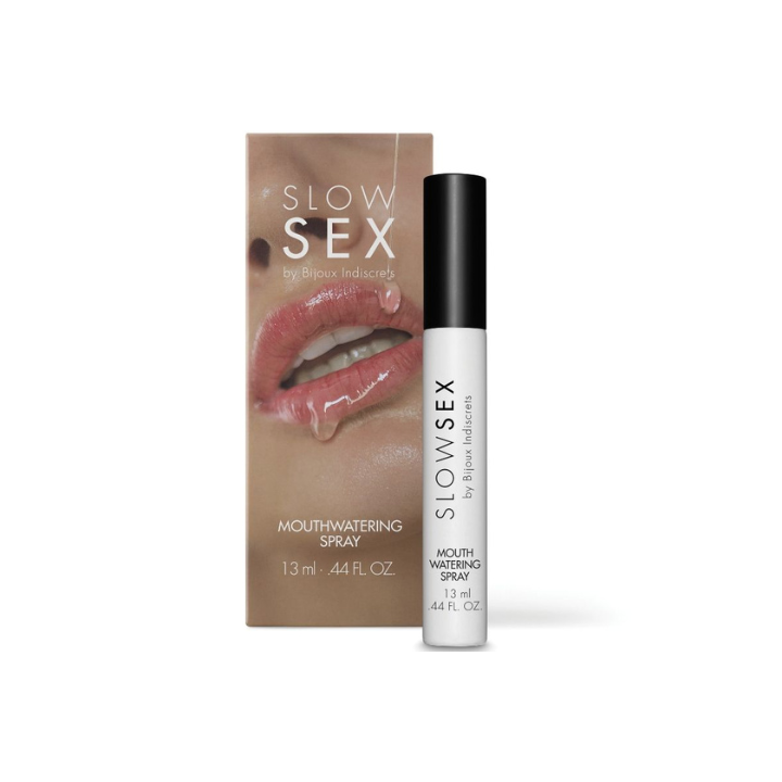 Packaging de Slow Sex del Spray Mouthwatering para incrementar la saliva durante el sexo oral.