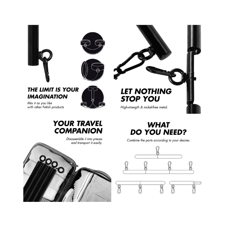 FETISH SUBMISSIVE BONDAGE - BARRA SEPARADORA AJUSTABLE 4 PIEZAS