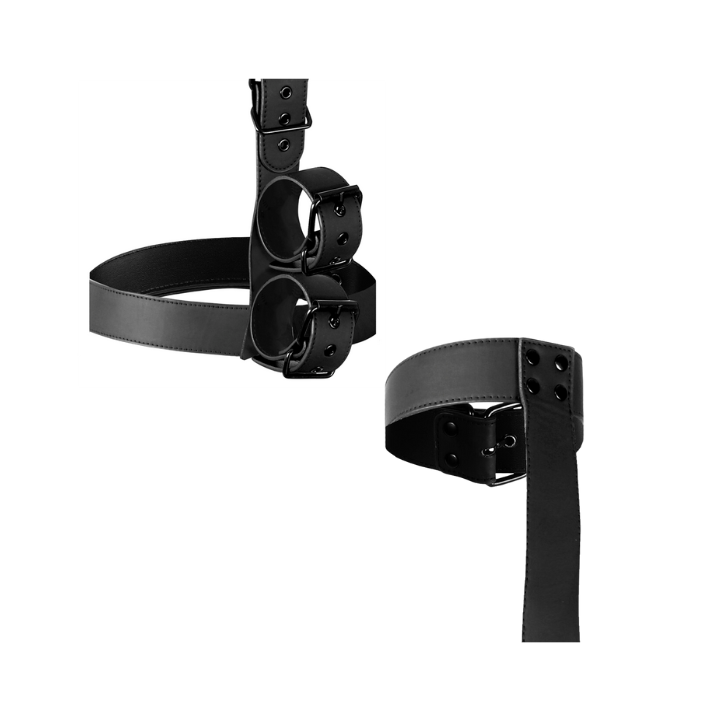 FETISH SUBMISSIVE BONDAGE - CONJUNTO DE SUJECIÓN PARA EL CUERPO DE CUELLO Y MUÑEQUERAS