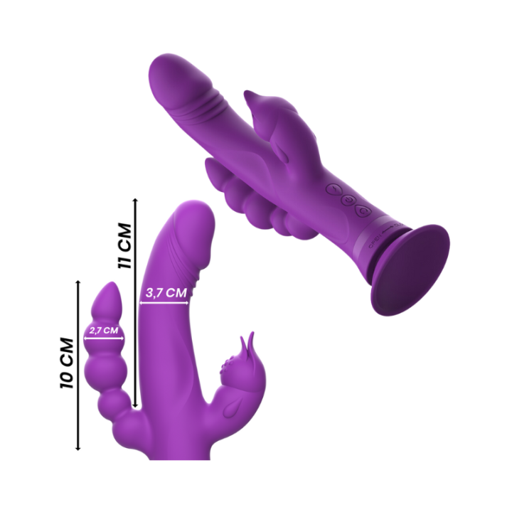 INTENSE™ - CASANOVA VIBRADOR RABBIT SILICONA TRIPLE MOTOR MORAD