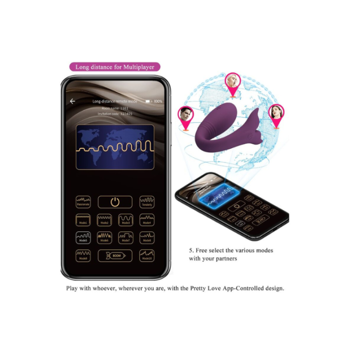 JAYLEEN VIBRADOR APP CONTROL REMOTO LILA - Pretty Love