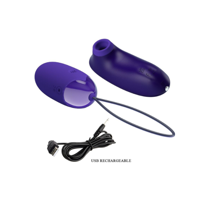 PRETTY LOVE - ESTIMULADOR Y HUEVO PORTATIL