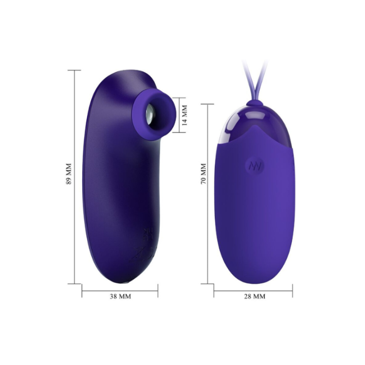 PRETTY LOVE - ESTIMULADOR Y HUEVO PORTATIL