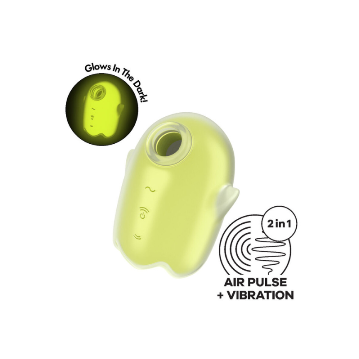 SATISFYER - GLOWING GHOST AIR PULSE & VIBRADOR AMARILLO