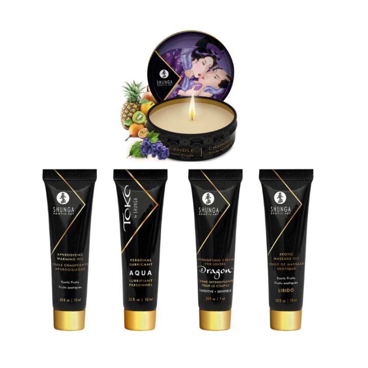 Incluye 5 productos tamaño mini de Shunga